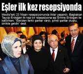 Eşler ilk kez resepsiyonda