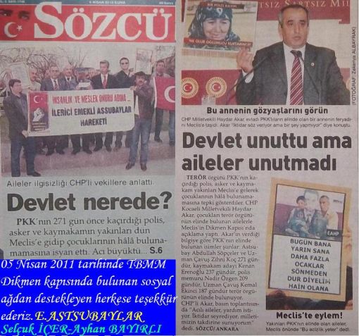 Terör Örgütünce Kaçırılan Vatandaşlar Assubay Örgütlerince Gündeme Getirildi