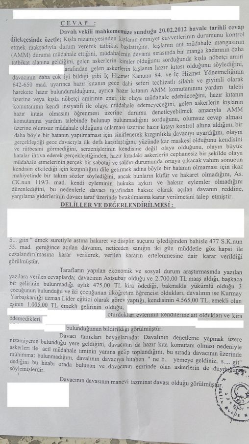 ASLİYE HUKUK MAHKEMESİ ÜSTÜ "ASTA HAKARETTEN" TAZMİNATA MAHKUM ETTİ