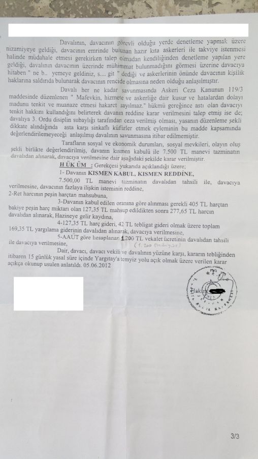 ASLİYE HUKUK MAHKEMESİ ÜSTÜ "ASTA HAKARETTEN" TAZMİNATA MAHKUM ETTİ