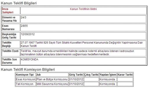 Kadrosuzluk tazminatının bütün albaylara ödenmesinin sağlanması hedeflenmekte