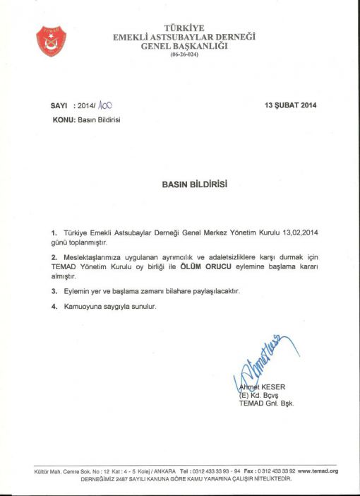 AS(T)SUBAYLAR “ÖLÜM ORUCU” KARARI ALDI !