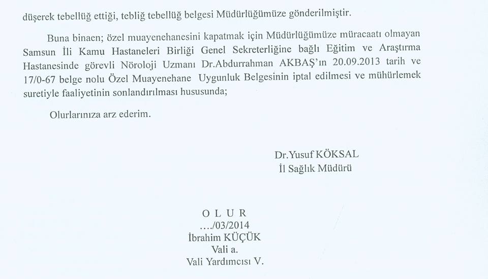 Atatürk Posteri Asan Dr. Abdurrahman Akbaş’ın Muayenehanesini Kapattılar