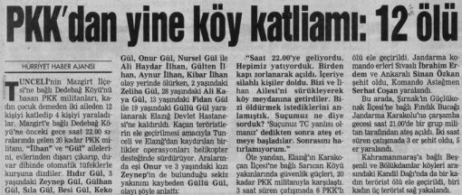 PKK, bölgede yıllarca Kürt katliamı yaptı