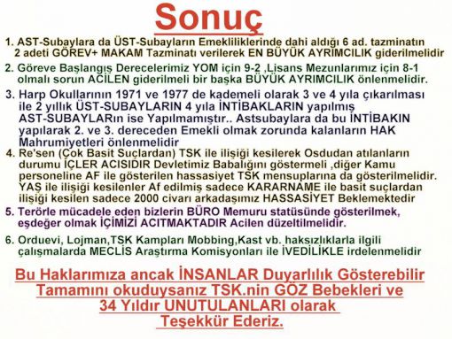 Başbakana iletilen asubayların uğradığı adaletsizlikler - (E) Asb. Yılmaz Demir Özçelik