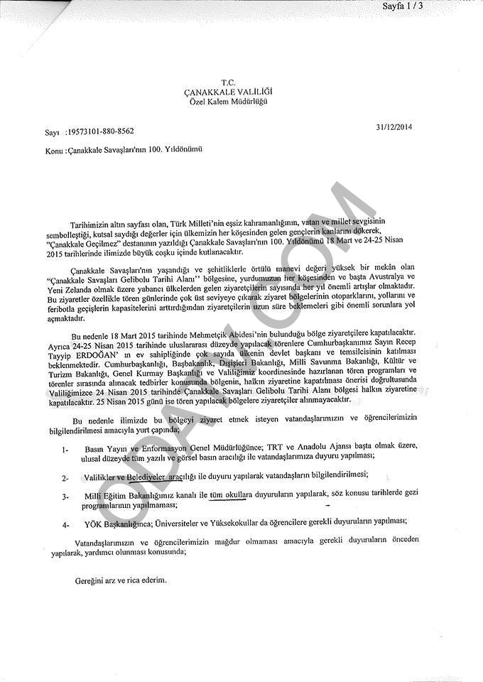 HALKIN, ÇANAKKALE ZAFERİNİ KUTLAMASI YASAKLANDI
