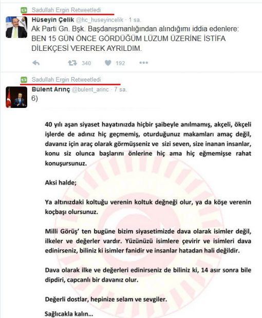 Arınç'tan Erdoğan'a: 'Bu büyük suçu işledilerse neden bakan yapıldılar?'