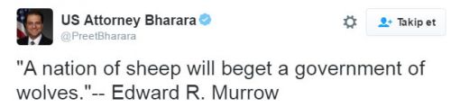 Reza Zarrab’ı tutuklatan Bharara: ‘Koyunlardan oluşan bir ulus…’