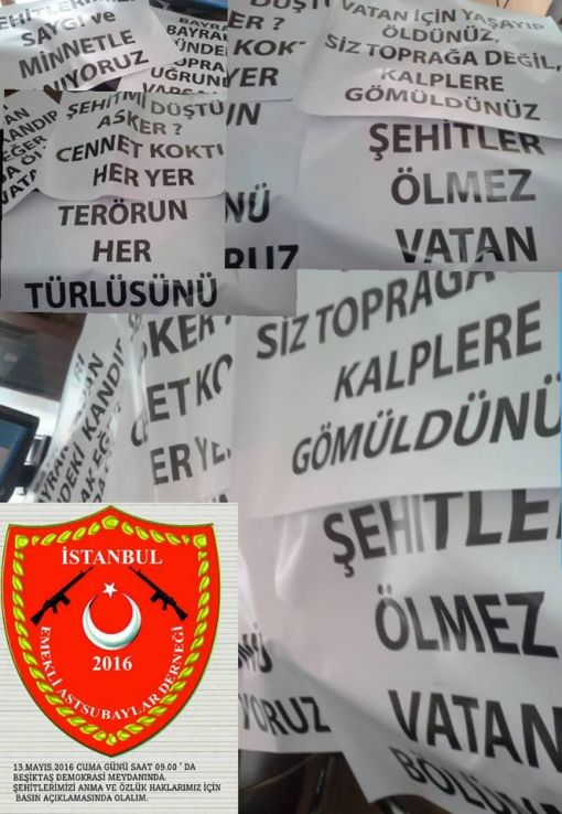 Emekli astsubaylar şehitler ve özlük hakları için İstanbul'da eylem yaptı