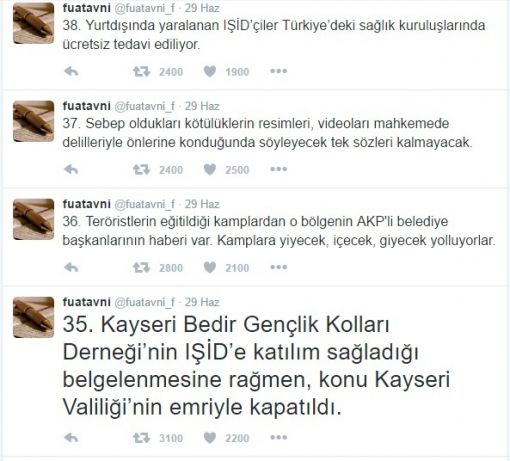 Fuat Avni'den IŞİD twitleri