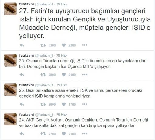 Fuat Avni'den IŞİD twitleri