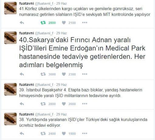 Fuat Avni'den IŞİD twitleri