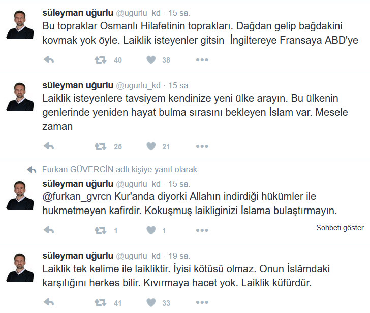 Köklü Dönüşüm Dergisi Yayın Yönetmeni: "Laiklik isteyenler yeni ülke arasın"