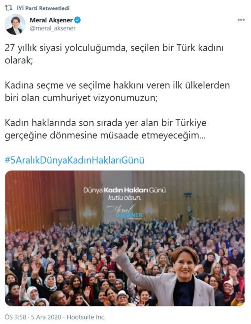 Cengiz Özakıncı, 5 Aralık “Türk Kadının Seçme Seçilme Hakkı”nın 2011’den sonra “Dünya Kadın Hakları Günü” adı altında kutlanıldığına dikkat çekti