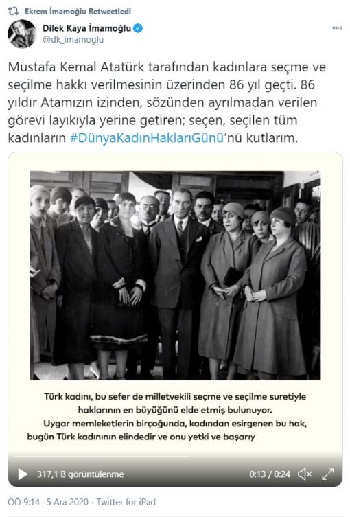 Cengiz Özakıncı, 5 Aralık “Türk Kadının Seçme Seçilme Hakkı”nın 2011’den sonra “Dünya Kadın Hakları Günü” adı altında kutlanıldığına dikkat çekti