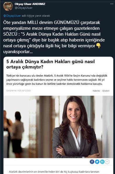 Cengiz Özakıncı, 5 Aralık “Türk Kadının Seçme Seçilme Hakkı”nın 2011’den sonra “Dünya Kadın Hakları Günü” adı altında kutlanıldığına dikkat çekti