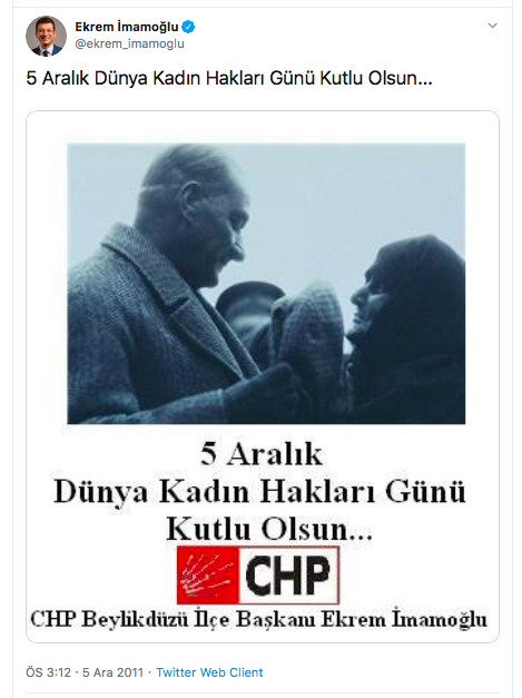 Cengiz Özakıncı, 5 Aralık “Türk Kadının Seçme Seçilme Hakkı”nın 2011’den sonra “Dünya Kadın Hakları Günü” adı altında kutlanıldığına dikkat çekti