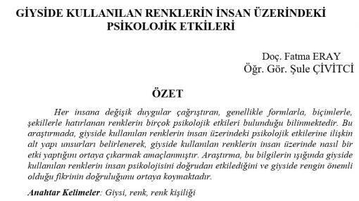 Orhan KAYA: RENKLERİN ASTSUBAYIN YAŞAMINDAKİ YERİ - GİYİM KUŞAMDA RENKLERİN ANLAMLARI
